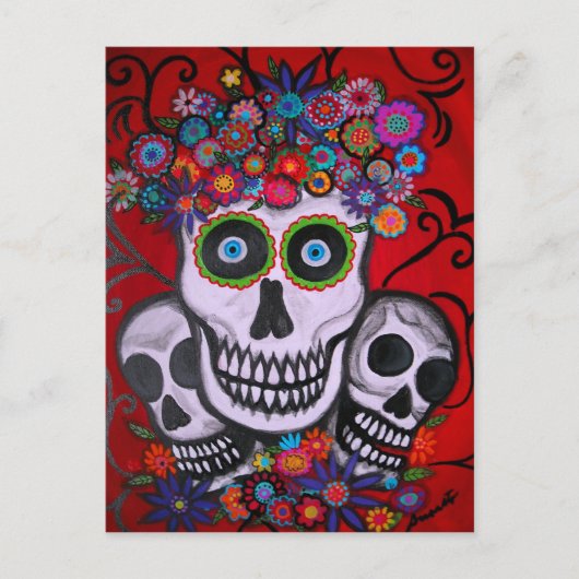 3 CARTE POSTALE SKULLS (Devant)