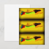 3 cartes d'invitation de sirènes de natation (Devant / Derrière)