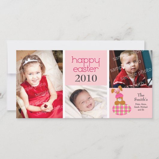 3 Cartes photos de Pâques doux et heureux customis (Devant)