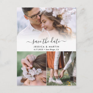 3 cartes postales de mariage à collage photo pour
