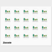 3 Cartoon Cactus Baby's in Pot Ronde Sticker (Vel)