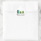 3 Cartoon Cactus Baby's in Pot Ronde Sticker (Tas)