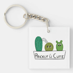 3 Cartoon Cactus Baby's in Pot Sleutelhanger