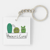 3 Cartoon Cactus Baby's in Pot Sleutelhanger (Achterkant)