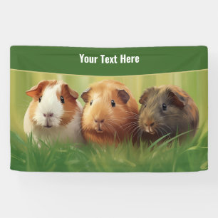 3 cavia's op gras spandoek