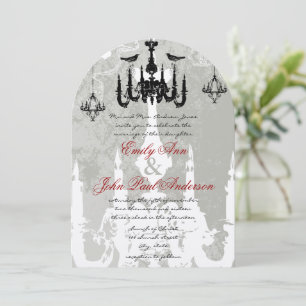 3 Chandeliers Noirs Faire-Part de Mariage Oiseaux