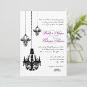 3 Chandeliers noirs Invitations de mariage (Debout devant)