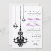 3 Chandeliers noirs Invitations de mariage (Devant)