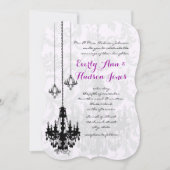 3 Chandeliers Noirs Invitations de Mariage Shadow  (Devant)
