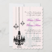 3 Chandeliers Noirs Ombres Mariages Invitations (Devant)