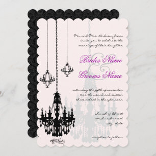 3 Chandeliers Noirs Ombres Mariages Invitations