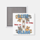 3 Chats chanteurs - Magnet de lave-vaisselle Amour (Recto/Verso)