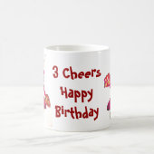 3 CHEERS HEUREUX BIRTHDAY mug (Centre)