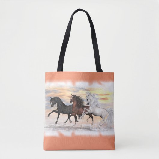 3 chevaux tout plus de - imprimez le sac (Devant)