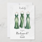 3 Chic Green Bridesmaid Dresses Watercolor Request (Voorkant)