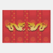 3 Chinois Dragon coupé en papier Année WPFS (Devant)
