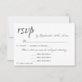 3 Choix de Menu Élégant Réponse RSVP Mariage (Devant)