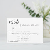 3 Choix de Menu Élégant Réponse RSVP Mariage (Debout devant)