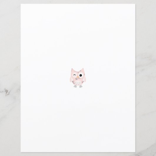 3 Chouettes en marbre rose Conception en papier d' (Dos)