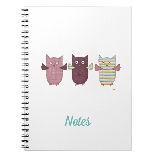 3 Chouettes violettes Carnet volant (Devant)