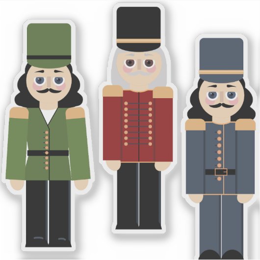 3 christmas nutcracker stickers (Devant)