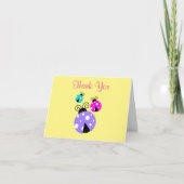 3 coccinelles en Merci rose et bleu violet (Devant)