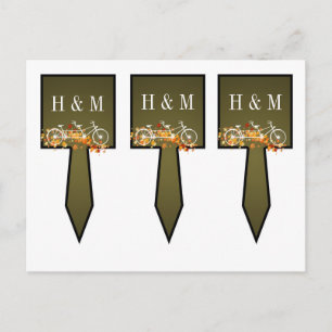 3 Cokeskieten Whimsical Brown Herfst Double Bike Briefkaart