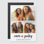 3 Collage de photos avec texte manuscrit - Magnet (Devant / Derrière)