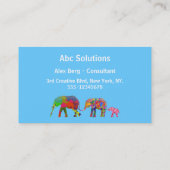 3 Colorful Elephants die samen lopen Visitekaartje (Achterkant)