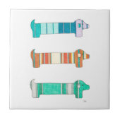 3 Colour Study #1 Tile in Dachshund Tegeltje (Voorkant)