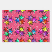 3 couleurs Kids envelopper papier - feuilles d'arr (Devant)