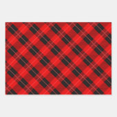 3 couleurs plaid motif feuilles de papier d'emball (Devant 2)