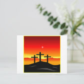 3 Crosses Sunset Briefkaart (Staand voorkant)