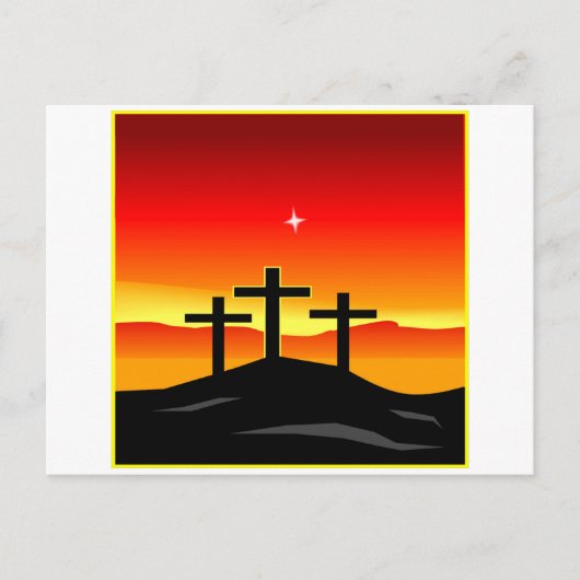 3 Crosses Sunset Briefkaart (Voorkant)