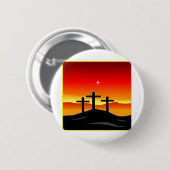 3 Crosses Sunset Ronde Button 5,7 Cm (Voorkant /achterkant)