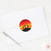 3 Crosses Sunset Ronde Sticker (Envelop)