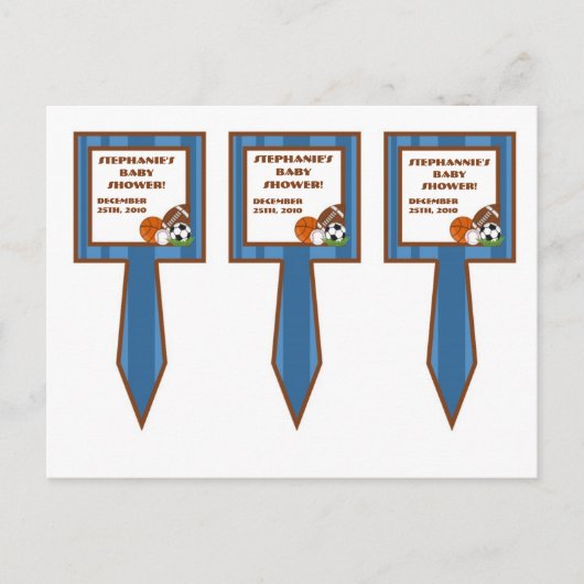 3 Cup Cake Picks All Star Blue Uitnodiging Briefkaart (Voorkant)