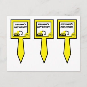 3 Cup Cake Picks Bouw Uitnodiging Briefkaart