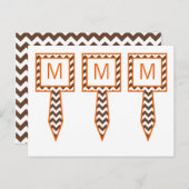 3 Cup Cake Picks Bruin Sinaasappel Chevron Naam Fo Briefkaart (Voorkant / Achterkant)