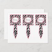 3 Cup Cake Picks Girly Butterfly Zebra Print Patte Briefkaart (Voorkant / Achterkant)