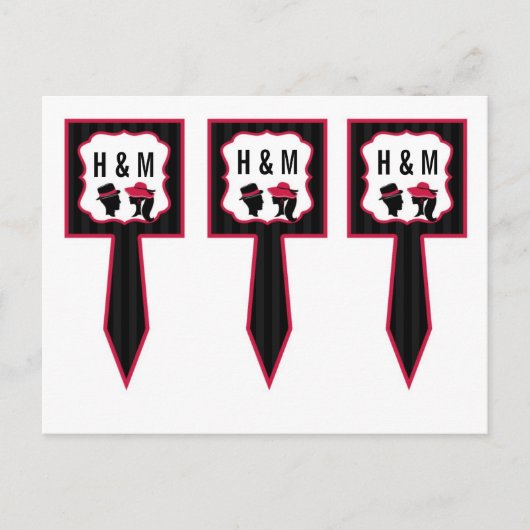 3 Cup Cake Picks grillige formele Petten Elegant Briefkaart (Voorkant)