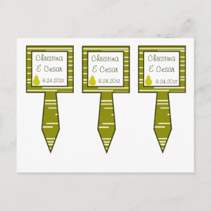 3 Cup Cake Picks Groene Peer Fruit Stripes Peren Briefkaart