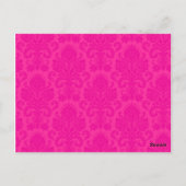 3 Cup Cake Picks Hot Pink Black Damask Lace Print Briefkaart (Achterkant)