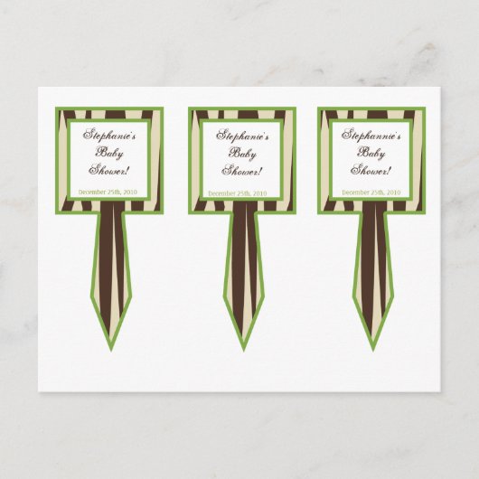 3 Cup Cake Picks Jacana Paarse Dieren Uitnodiging Briefkaart (Voorkant)