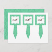 3 Cup Cake Picks Mint Gree White Damask Lace Print Briefkaart (Voorkant / Achterkant)