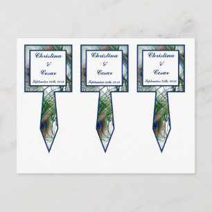 3 Cup Cake Picks Peacock Feathers Blauw/Groen Briefkaart