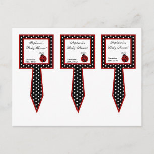 3 Cup Cake Picks Rode lieveheersbeestje Uitnodiging Briefkaart