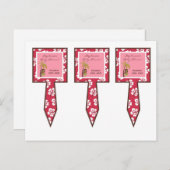 3 Cup Cake Picks Roze Hawaiiaanse Luau Tropical Uitnodiging Briefkaart (Voorkant / Achterkant)