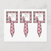 3 Cup Cake Picks Roze Sock Aap Uitnodiging Briefkaart (Voorkant)
