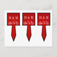 3 Cup Cake Picks Whimsical Crimson Red Double Bike